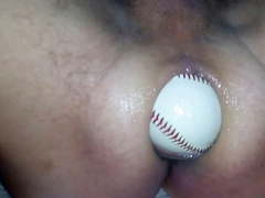 Two balls in the ass. Billiard and baseball